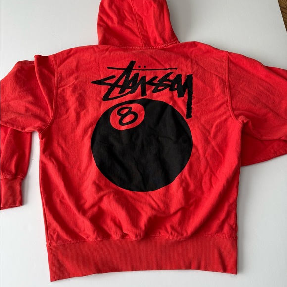 Stussy Other - Stussy Orange Sweatshirt with Black 8 Ball Design